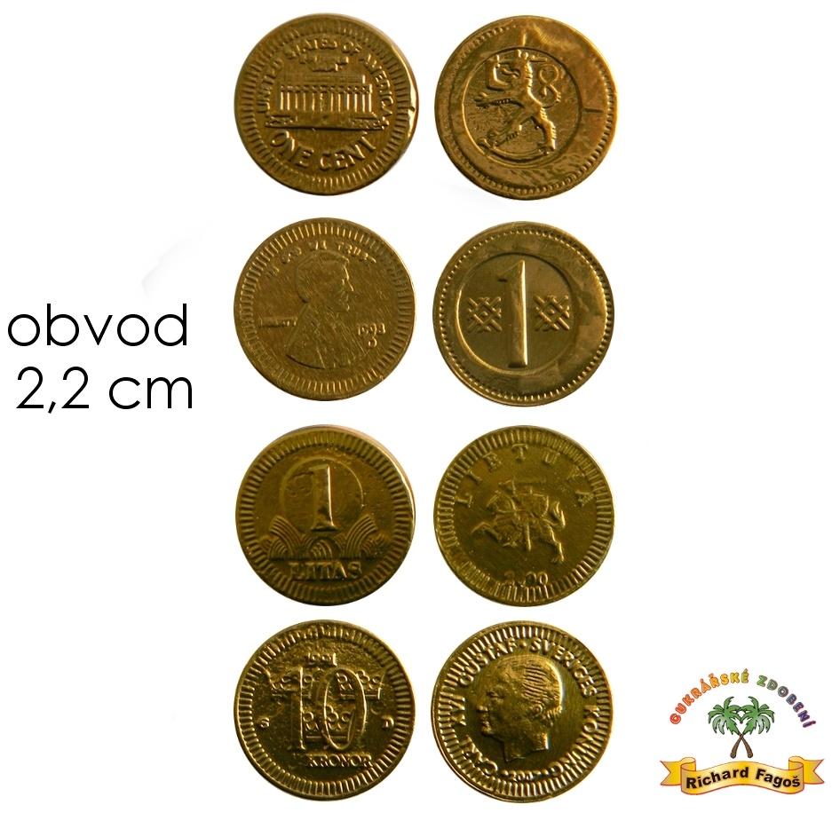 Čokoládové mince - zlatý cent