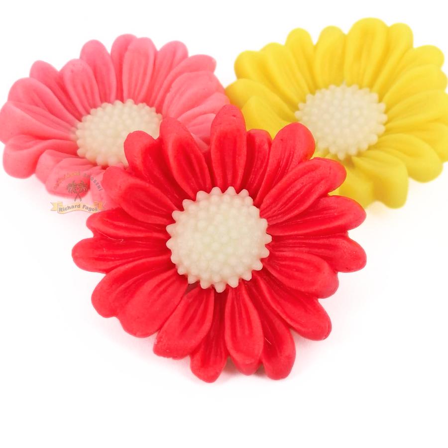 Modelované květy gerbera červená nová