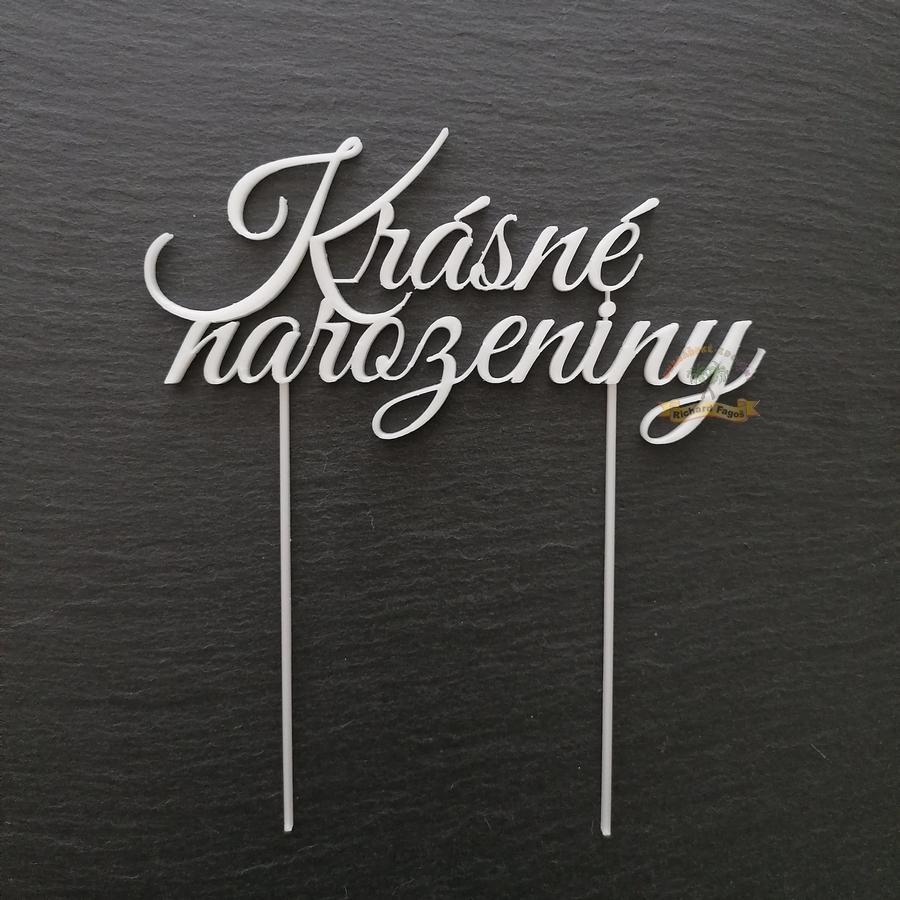 Zápich Krásné narozeniny 12cm bílý