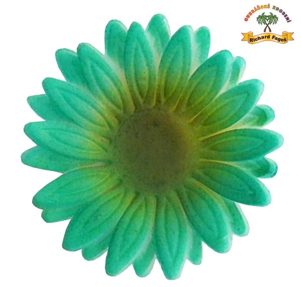 Modelované květy gerbera modro-žlutá stříkaná