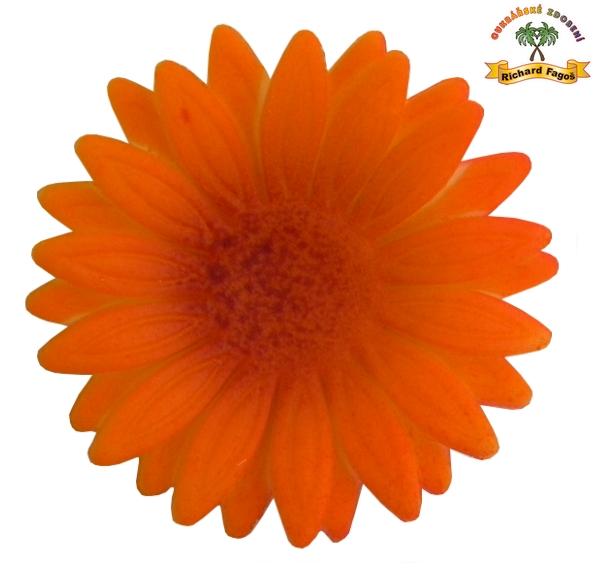 Modelované květy gerbera oranžovo-hnědá stříkaná