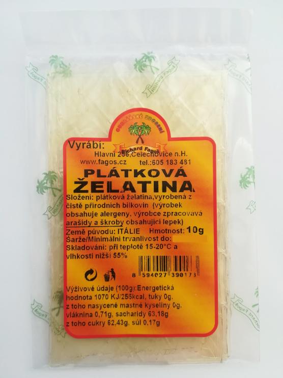 Želatina plátková