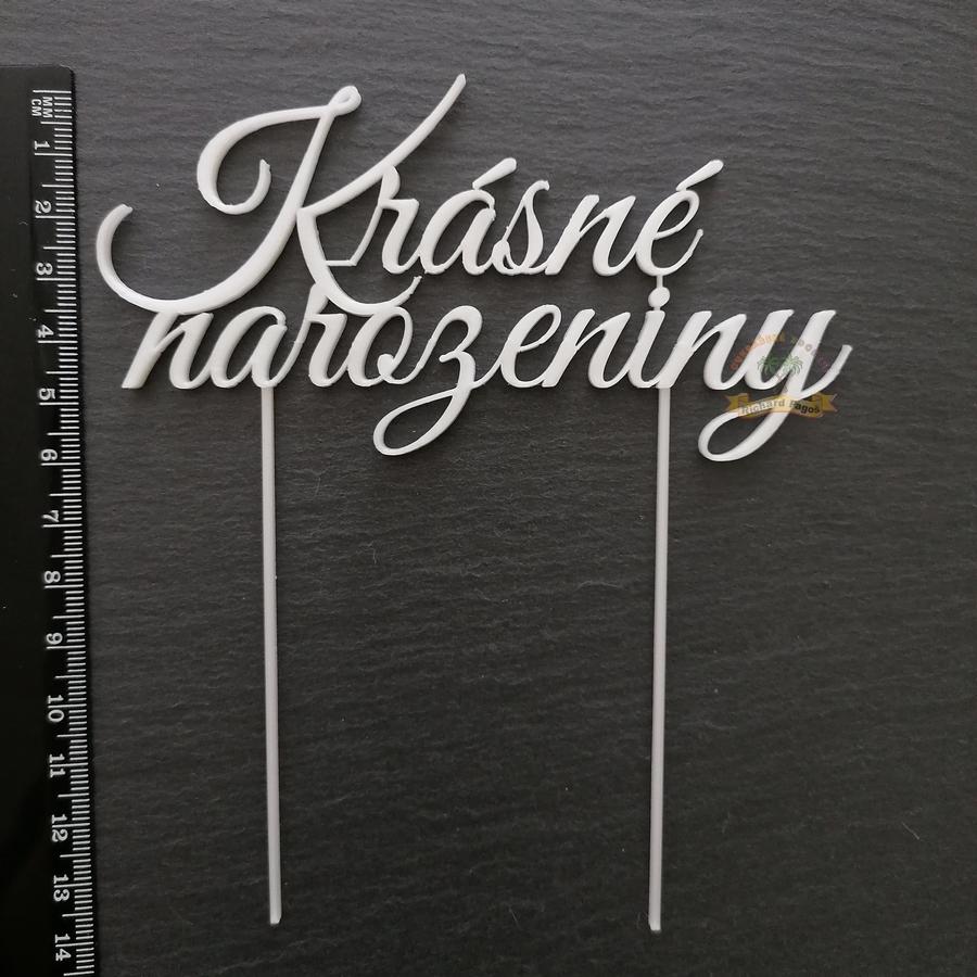 Zápich Krásné narozeniny 12cm bílý